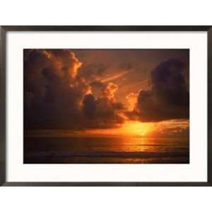  Sunrise on Beach, Outer Banks, NC Scenic Framed 