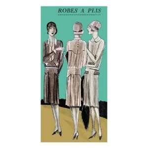  Fashionable pleated day dresses in the late 1920s 