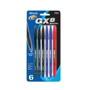  Bazic 17019 144 GX 8 Asst. Color Oil Gel Ink Pen   6 Pack 