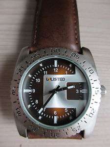 Unlisted UL1067 Brown Leather Strap Mens Wrist Watch by K. Cole 