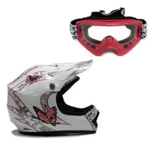   Motocross MX ATV Off Road Helmet DOT (Large) with Goggles Automotive