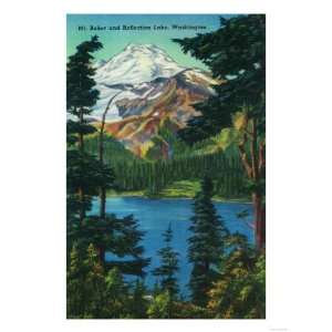 Mt. Baker and Reflection Lake, WA   Mt. Baker, WA Giclee Poster Print 