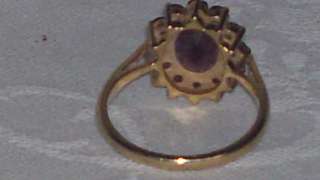 9ct gold and red garnet vintage Art Deco antique ring  