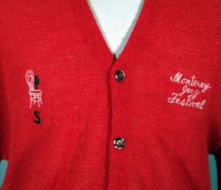 Official 60s Vintage Monterey Jazz Festival Alpaca Cardigan Sweater 