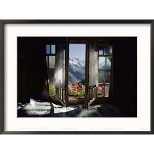  Large windows open to a view of the Bernese Alps Framed 