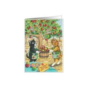  Autumn/Fall Party Cats Invitation (Bud & Tony) Card 