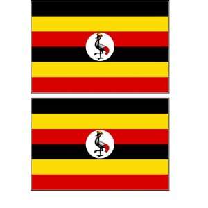  2 Uganda Ugandan Flag Stickers Decal Bumper Window Laptop 