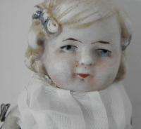 Beautiful Antique Small 5 Jointed Bisque Porcelain Blonde German Doll 