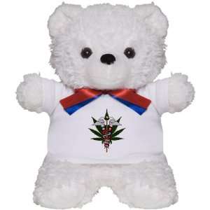  Teddy Bear White Medical Marijuana Symbol 