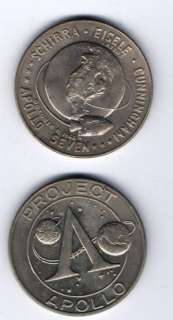 13 APOLLO VII coin medallion Schirra Cunningham  