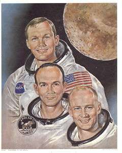 Sanger Pioneers To The Moon NASA Apolo Print 1969  
