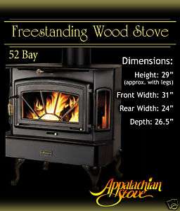 Appalachian 52 Bay FREESTANDING Wood Stove Fireplace  