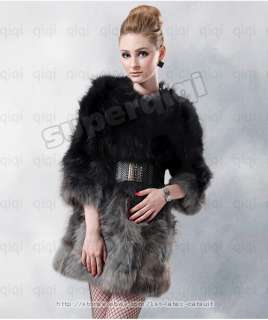   Genuine Fox Fur with Belt Coat Outwear Wearcoat Clothing Jacket Winter