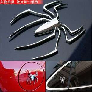 Metal Spider Emblem 3D Logo Car Motor Decal Sticker S  