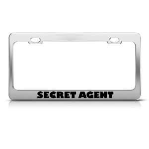 Secret Agent Career license plate frame Stainless Metal Tag Holder