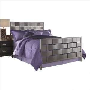  King Fashion Bed Group Grid Metal Panel Bed in Iron 