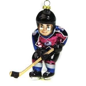  Colorado Avalanche NHL Glass Hockey Player Ornament (4 