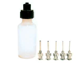 HENNA APPLICATOR Bottle 5 Moroccan Metal Syringe Tips  