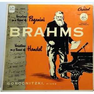 Brahms Variations On A Theme Of Paganini, Sascha Gorodnitzki, Capitol