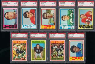 Lot(53) 1972 Topps Football Namath Unitas Riggins RC Simpson, ALL PSA 