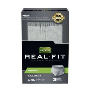  Depend Real Fit for Men Briefs, Large/XL, Pack/3 Health 