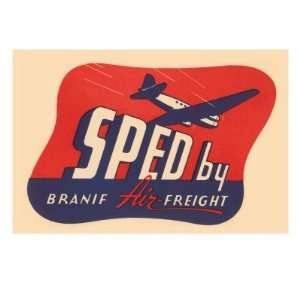  Sped By Branif Air Freight Travel Premium Poster Print 