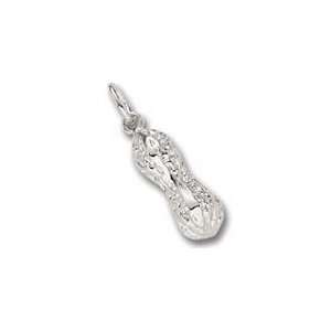  3436 Peanut Charm   Sterling Silver Jewelry