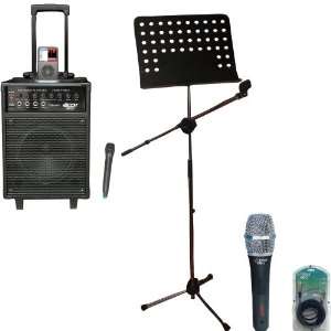  Pyle Speaker, Mic, Cable and Stand Package   PWMA940BTI 