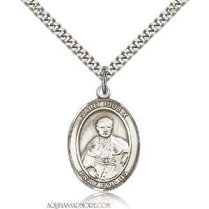 St. Pius X Large Sterling Silver Medal