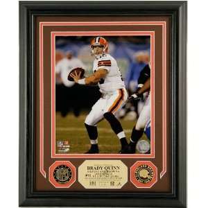  Browns Brady Quinn Photomint with 2 24KT Gold Coins