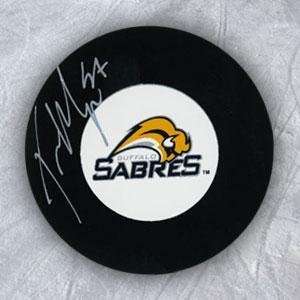 Tyler Myers Autographed Puck   Autographed NHL Pucks  
