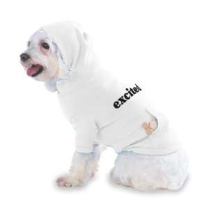  excited Hooded T Shirt for Dog or Cat LARGE   WHITE Pet 