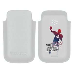  Tom Brady Silhouette on BlackBerry Leather Pocket Case 