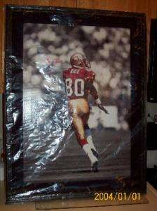 JERRY RICE Auto Signed FRAMED ART ON CANVAS UDA LE 100  
