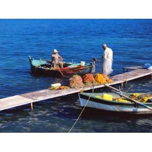  the Fishing Nets in Boat and Jetty, Corfu, Greek Islands, Greece 