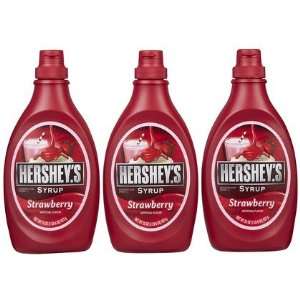  Hersheys Strawberry Syrup Bottle, 22 oz, 3 ct (Quantity 