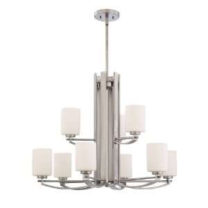 Quoizel TY5009AN Taylor 9 Light Rod Hung Chandelier, Antique Nickel