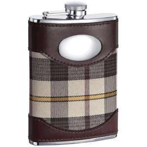 Braw Leather, Stainless Steel & Cloth 6oz Flask  Kitchen 