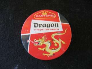 UP FOR AUCTION IS A~CARTERS DRAGON ~ TYPEWRITER RIBBON TIN. TIN IS IN 