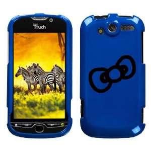  HTC MYTOUCH 4G BLACK BOW OUTLINE ON A BLUE HARD CASE COVER 
