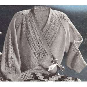  Vintage Knitting PATTERN to make   Bed Jacket Sweater Wrap 