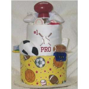  2 Tier Sports Baby Diaper Cake Toys & Games