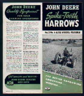John Deere 2 5 Ajax Spike Tooth Harrow Brochure 1954  