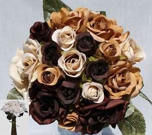 CHOCOLATE BROWN Mix Wedding BRIDAL Bouquet ARRANGEMENTS  