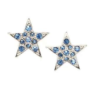 Twinkle Sparkle Crystal Double Star Stud Fashion Earrings Gold Tone 