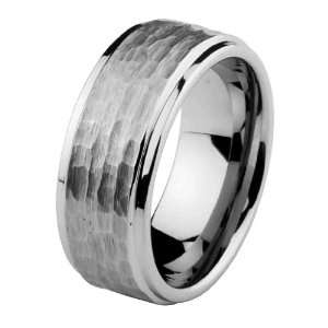  Free Tungsten Carbide COMFORT FIT Hammered Wedding Band Ring for Men 