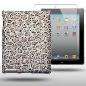 IPAD 2 LEOPARD SPOTTED DIAMANTE DISCO BLING BACK COVER WITH SCREEN 