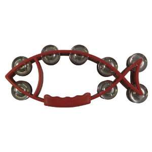    Instr Tambourine Fish Shape Red (11x5) Musical Instruments