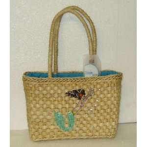 Faded Glory Straw Handbag; Purse / Beach Tote; The Straw Collection 