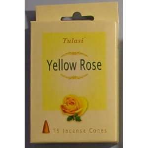  Yellow Rose   15 Cones of Tulasi Incense